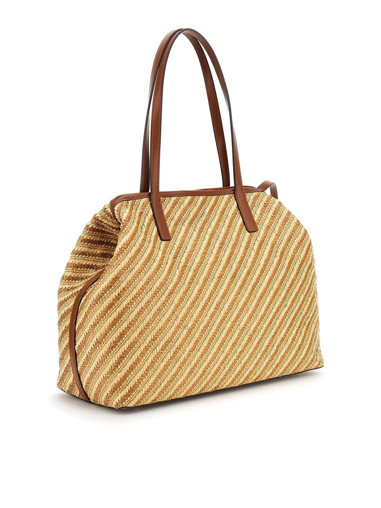 Guess Vikky Large 2 In 1 Tote Natural Cognac