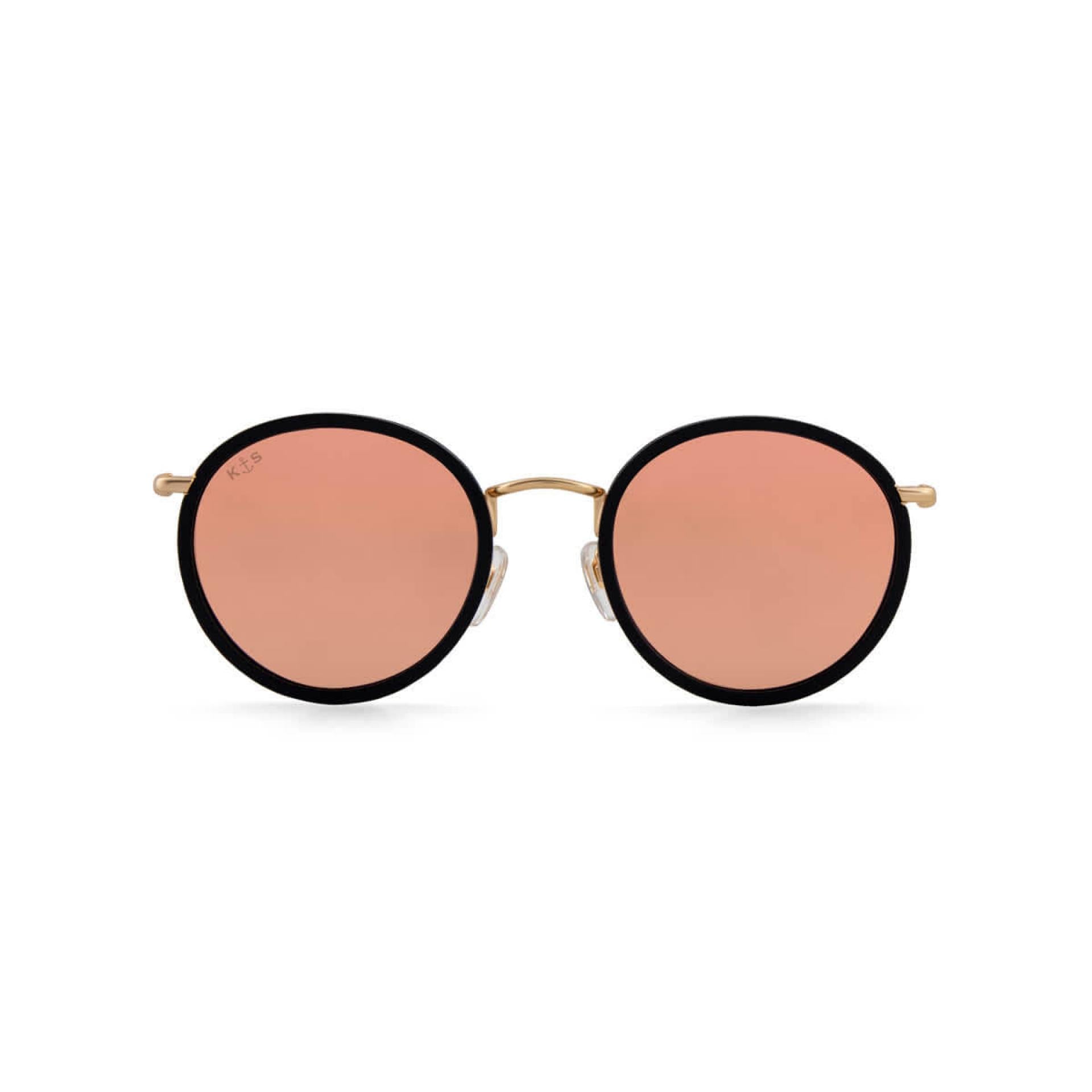 Kapten & Son Sonnenbrille Amsterdam Matt Black Peach Mirrored