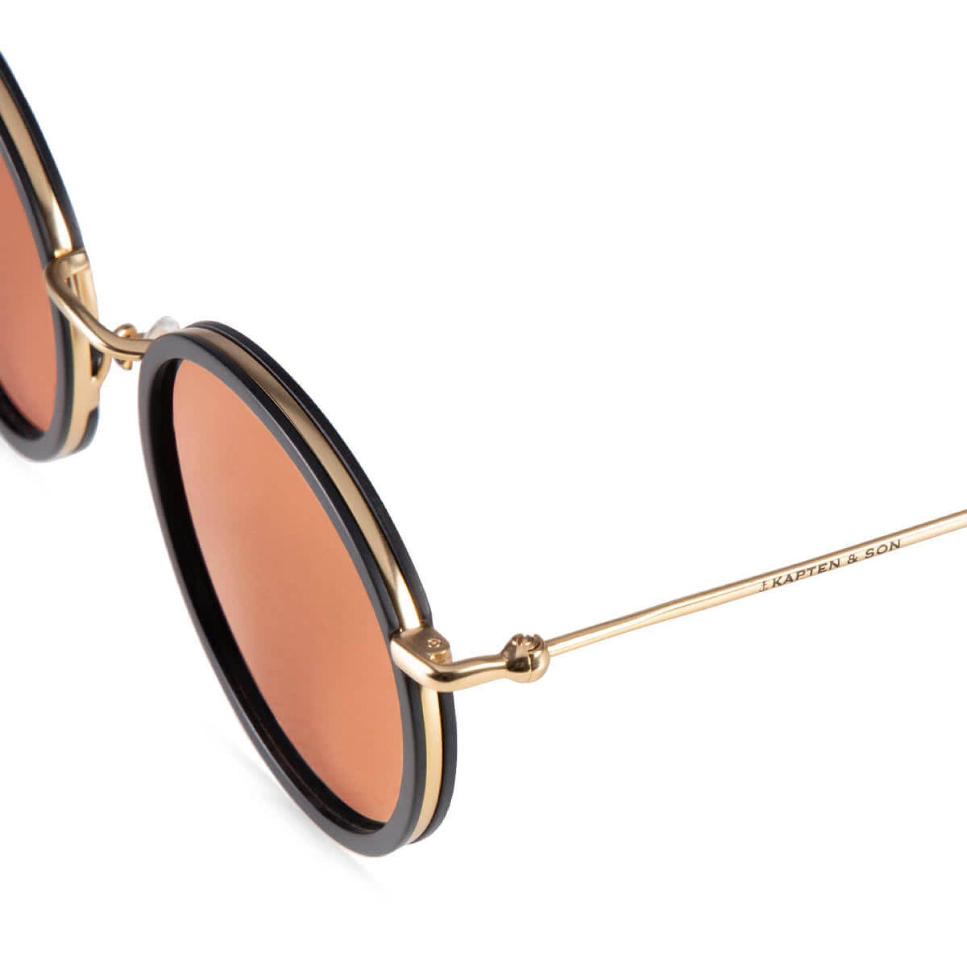 Kapten & Son Sonnenbrille Amsterdam Matt Black Peach Mirrored