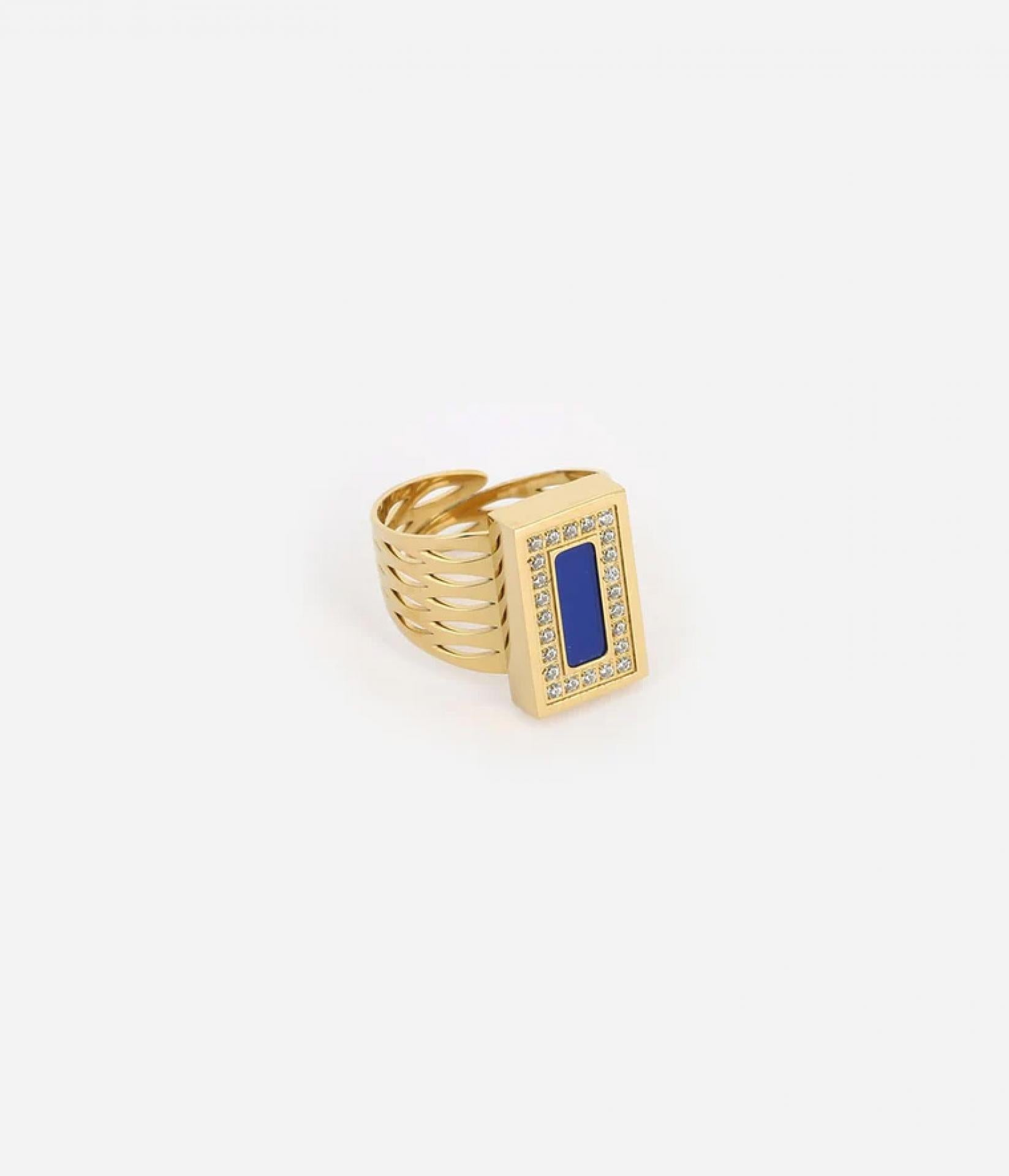 Zag Bijoux Ring Carli blau/gold Zirkoniensteine