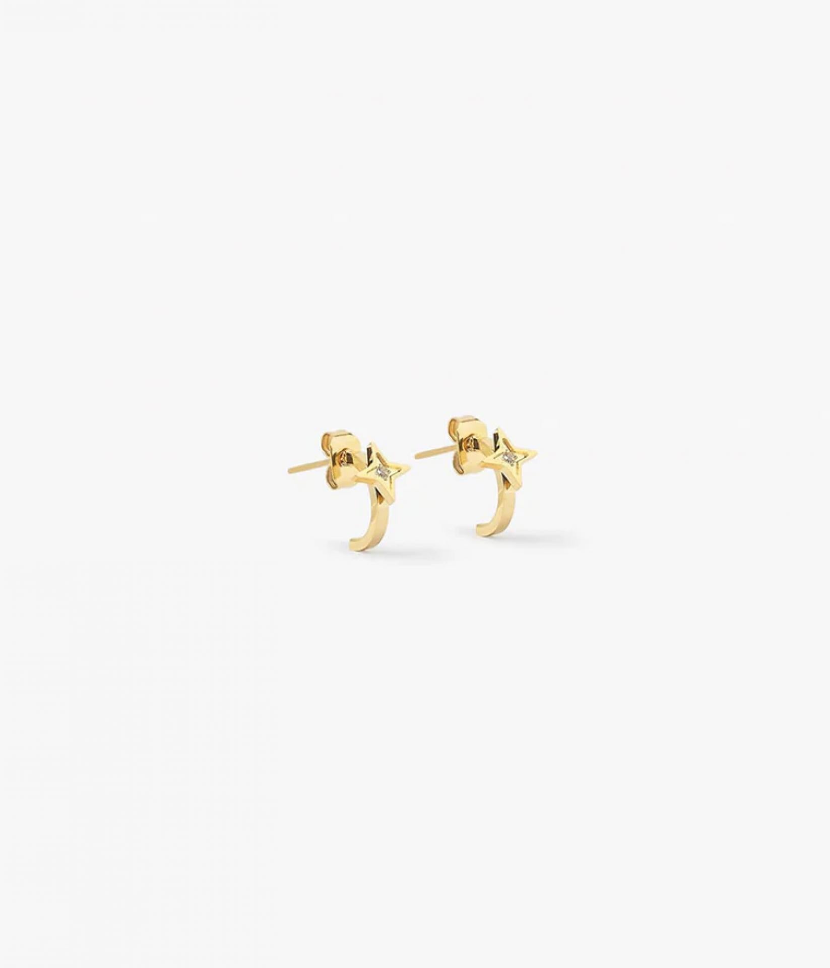 Zag Bijoux EARRINGS MINI GOLDEN STEEL Zirconium sertis