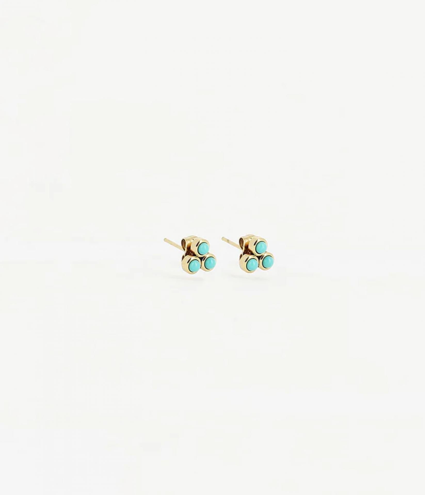 Zag Bijoux EARRINGS MINI GOLDEN STEEL Zirconium