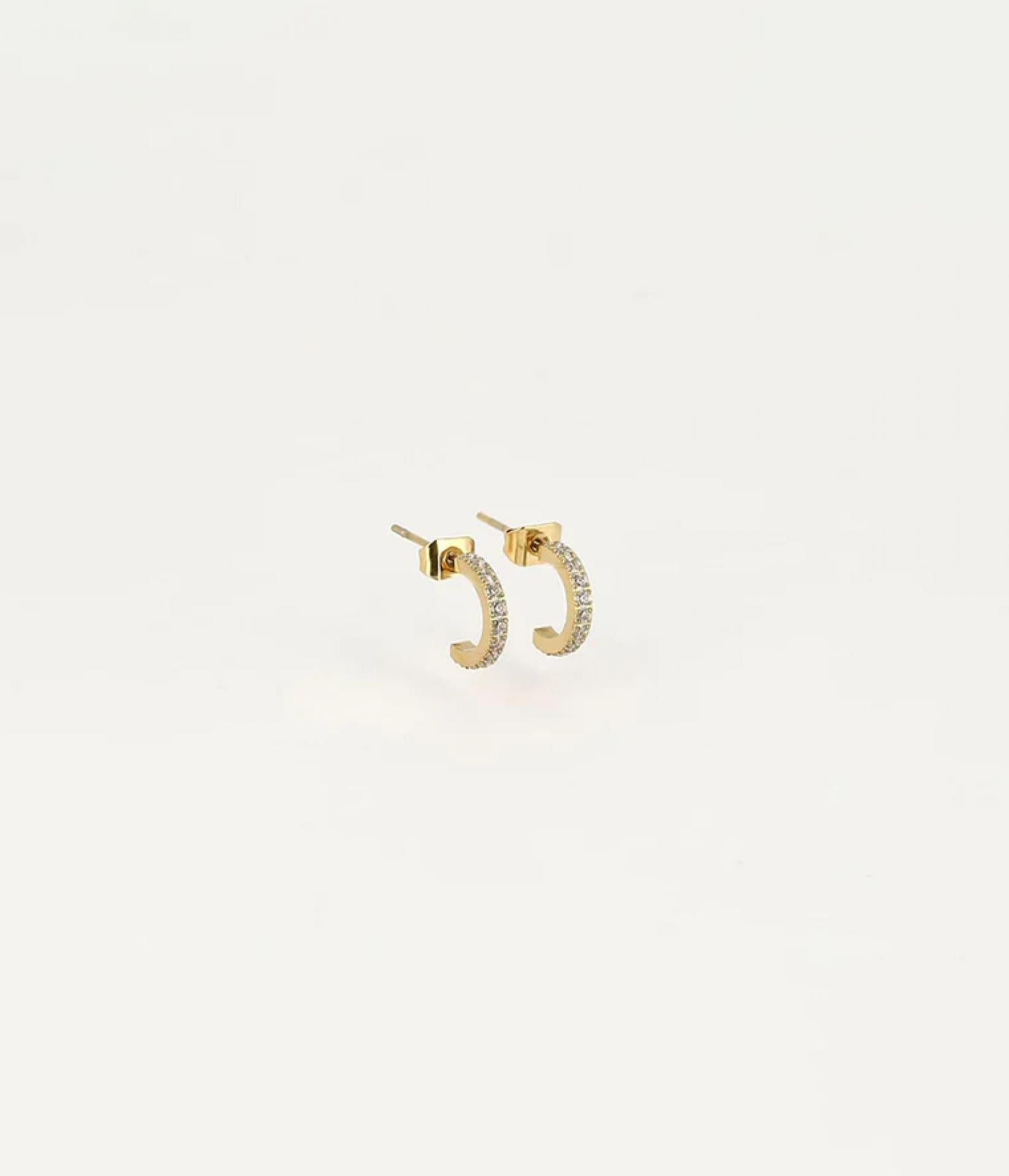 Zag Bijoux EARRINGS MINI STEEL Zirconium sertis Winnie 9mm - Variante: gold