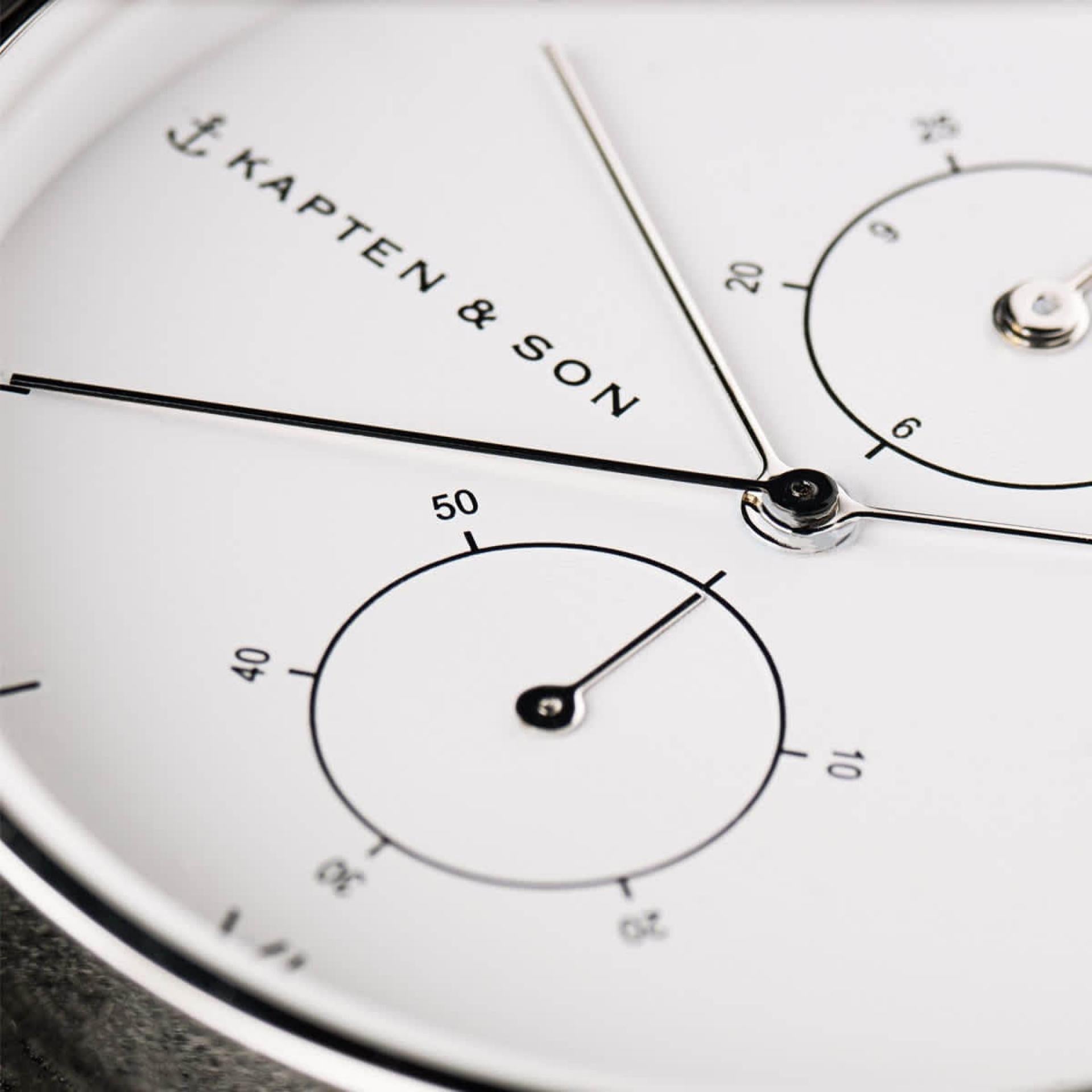 Kapten & Son Uhr Chrono Silver Bicolor Steel 40 mm