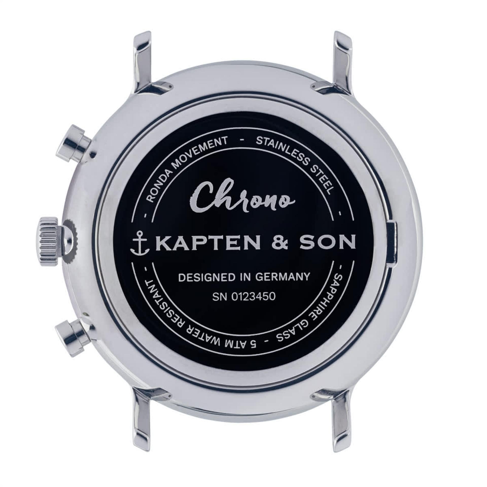 Kapten & Son Uhr Chrono Silver Woven Steel