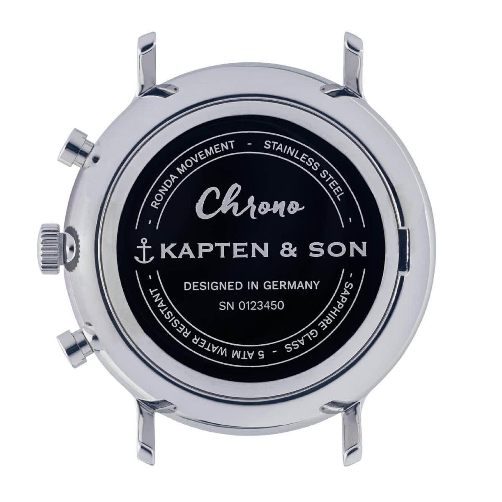 Kapten & Son Uhr Chrono Mesh Silver White 40mm
