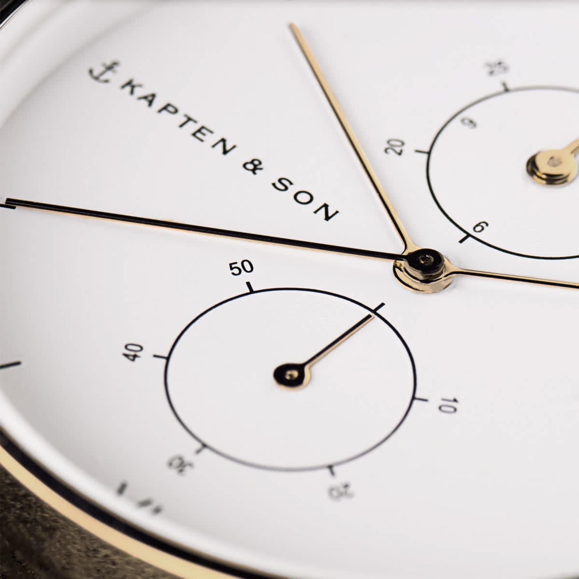 Kapten & Son Uhr Chrono Gold Silver Bicolor Steel 40 mm