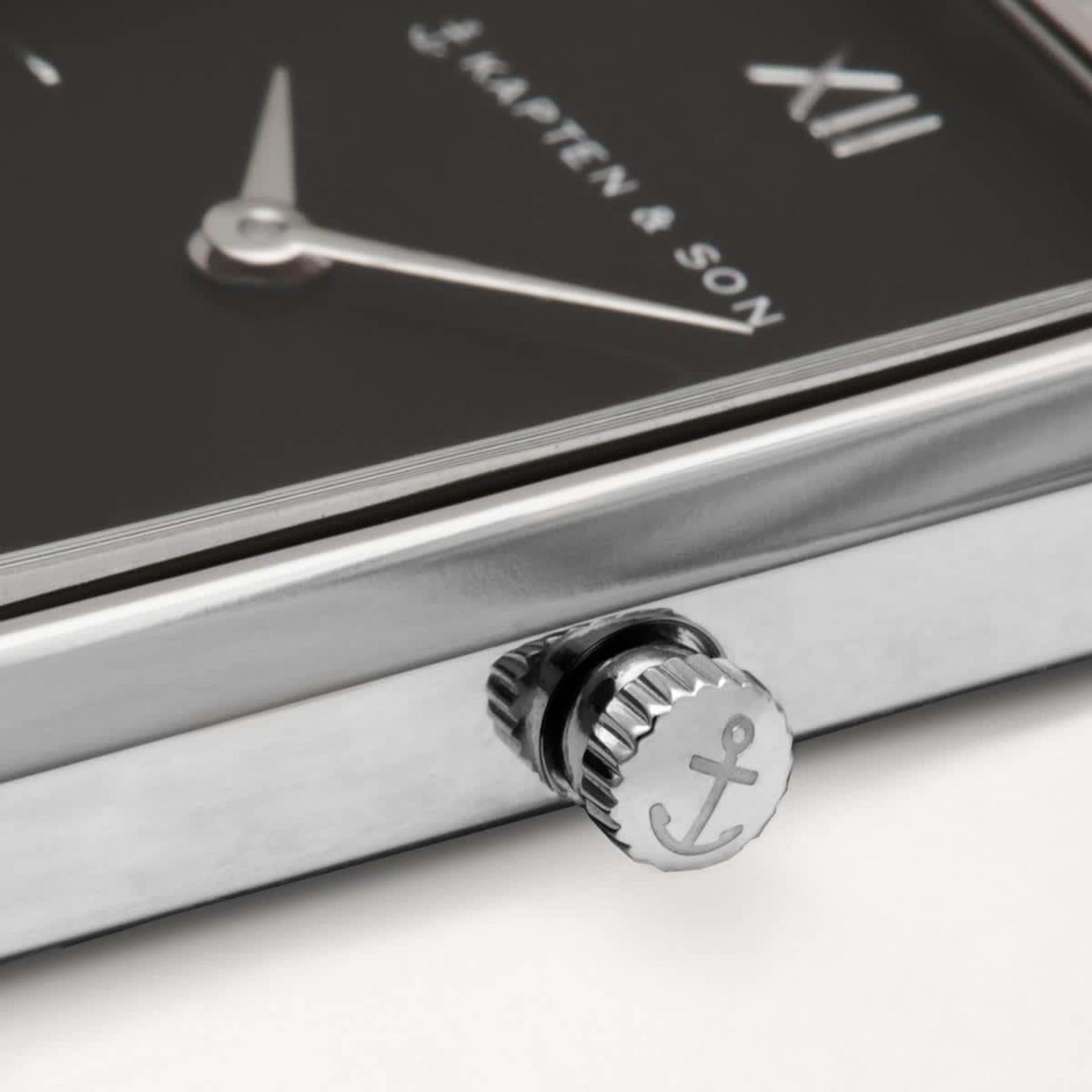 Kapten & Son Uhr Grace Silver Black Steel
