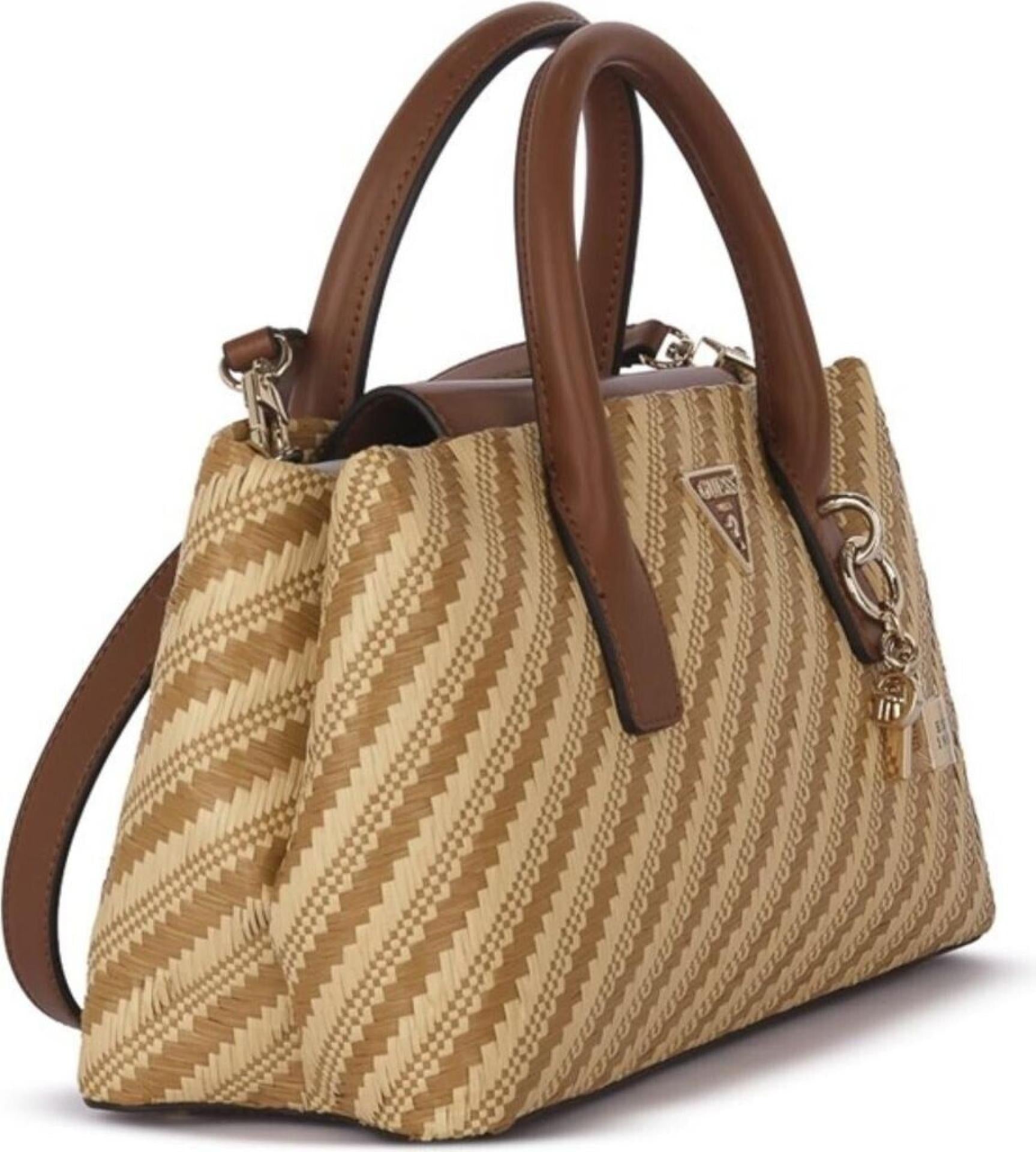 Guess Henkeltasche SIMONA Raffiabast Natural Cognac