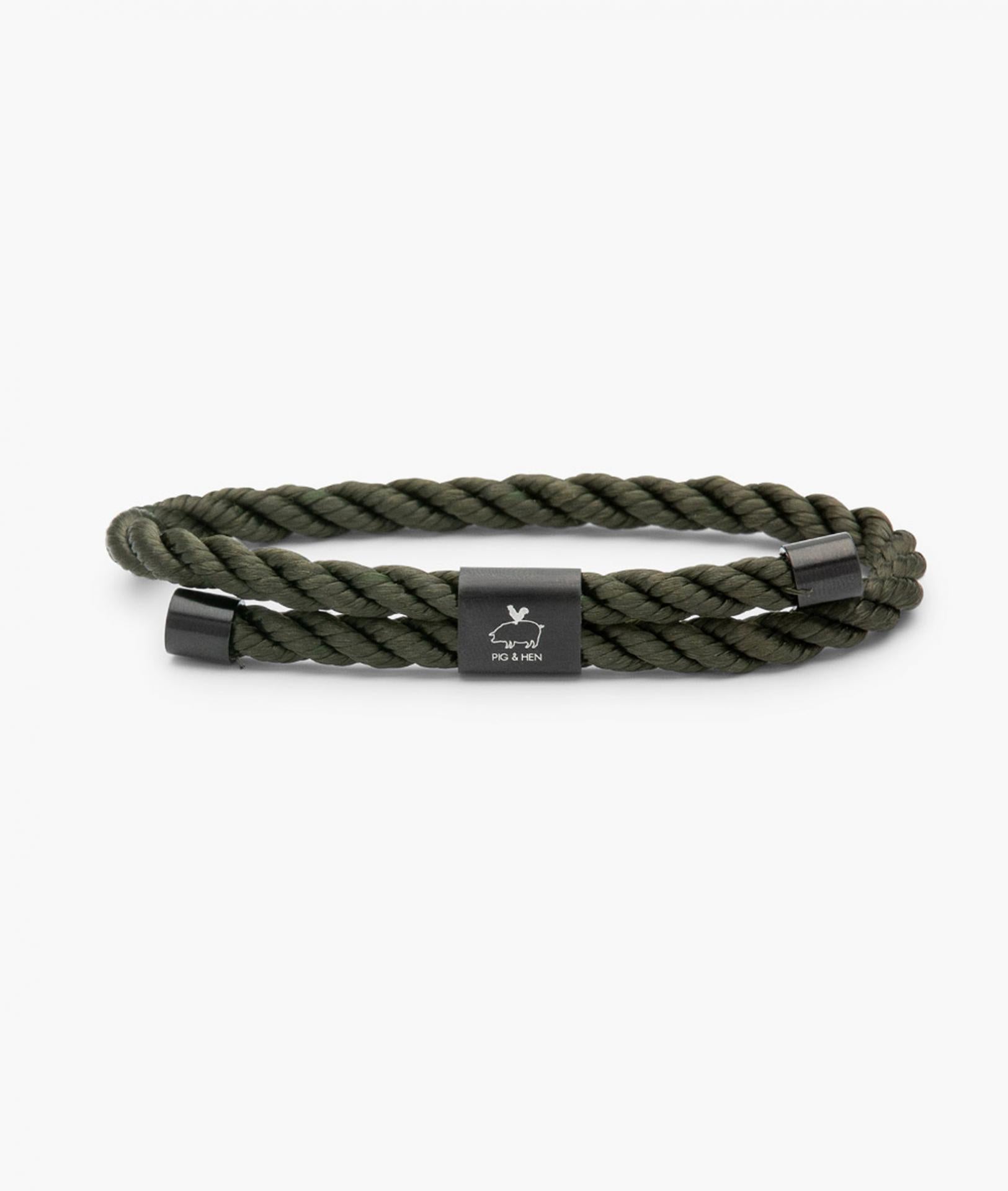 Pig & Hen Armband Little Lewis Twist Army Black M 18-19cm