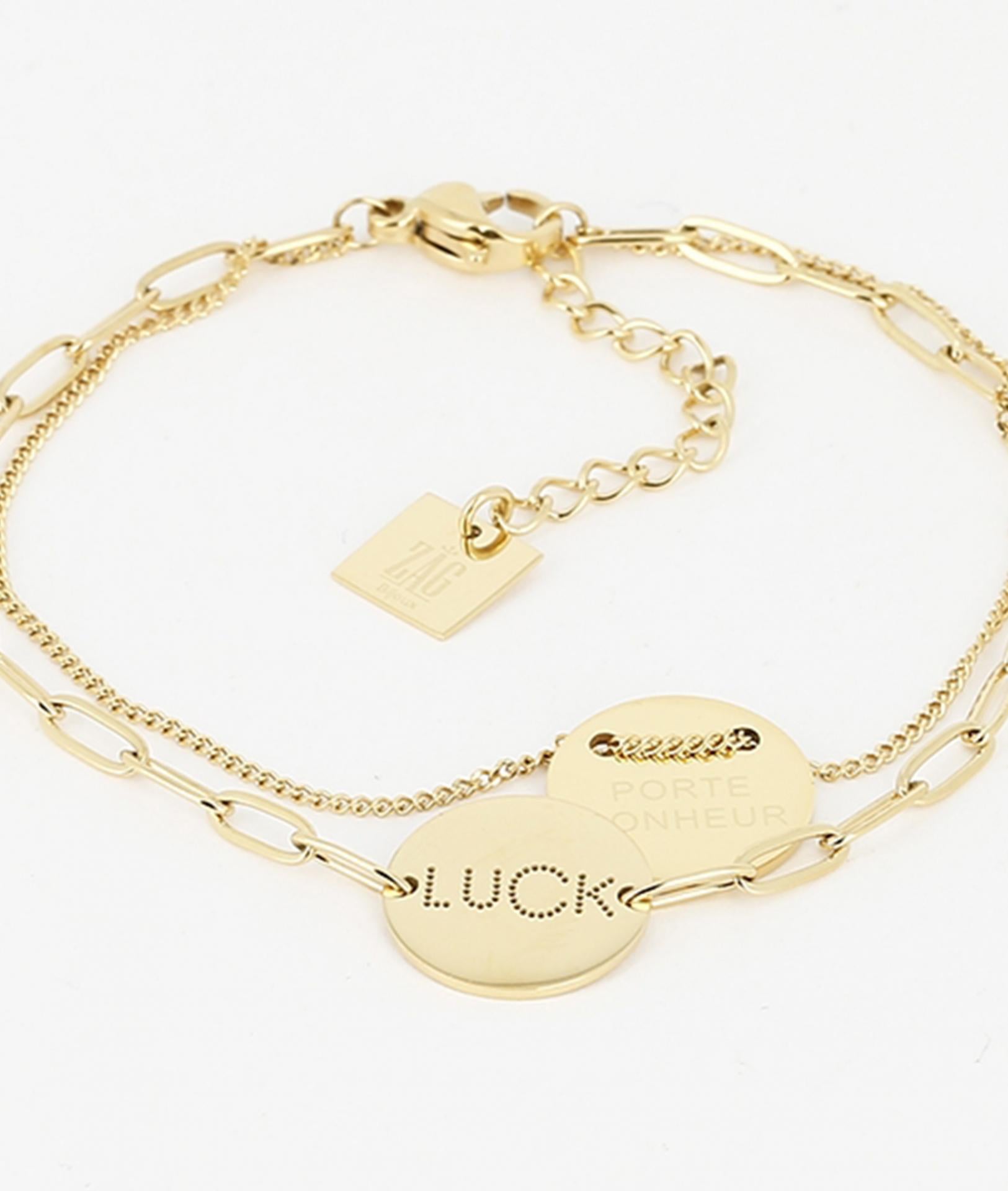 Zag Bijoux Armband Plättchen Luck Gold