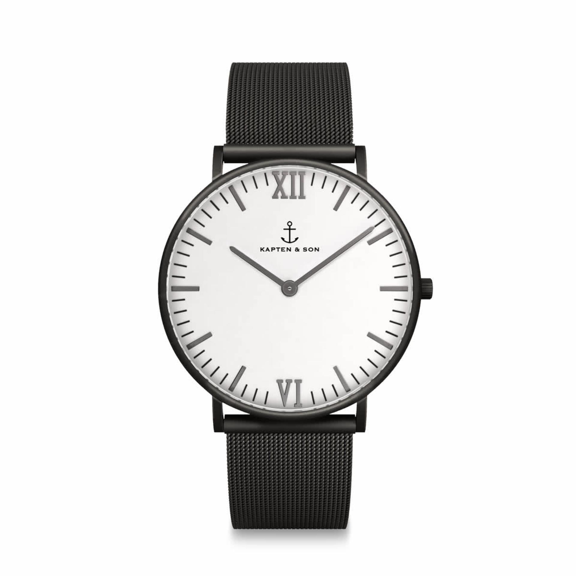 Kapten & Son Uhr Campus Midnight Mesh Schwarz