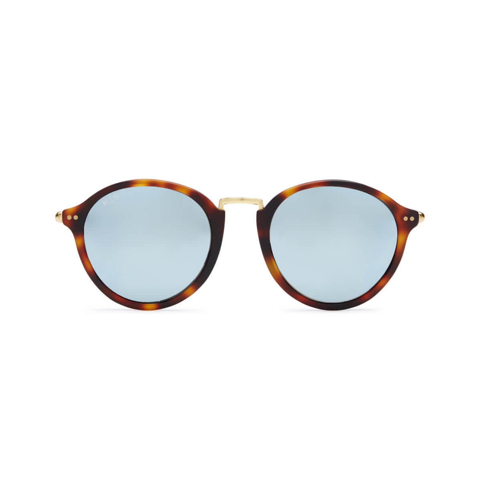 Kapten & Son Sonnenbrille Maui Matt Tortoise Blue Mirrored Braun Blau