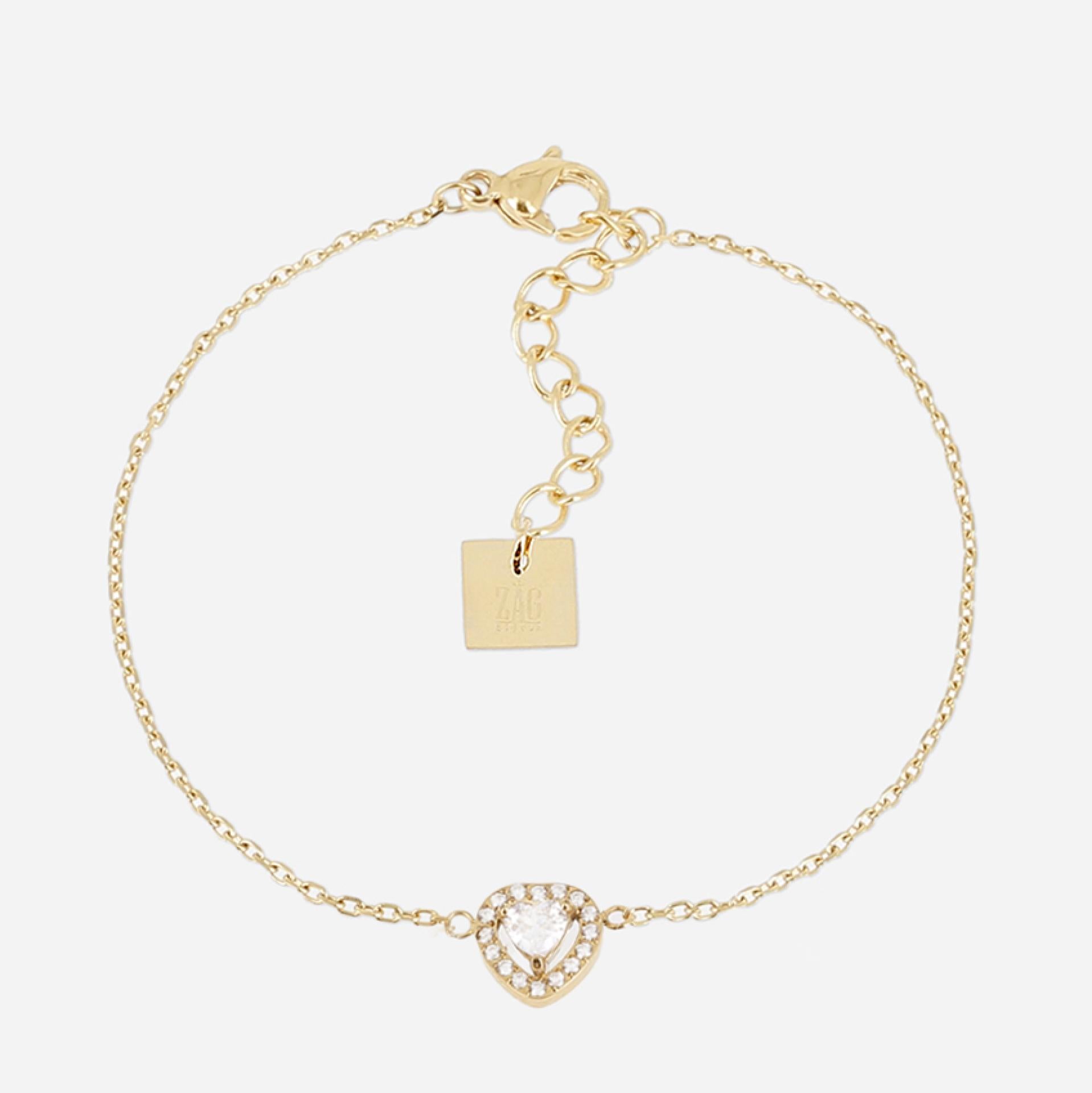 Zag Bijoux Armband Leonore Herz Edelstahl 20k vergoldetzirconium