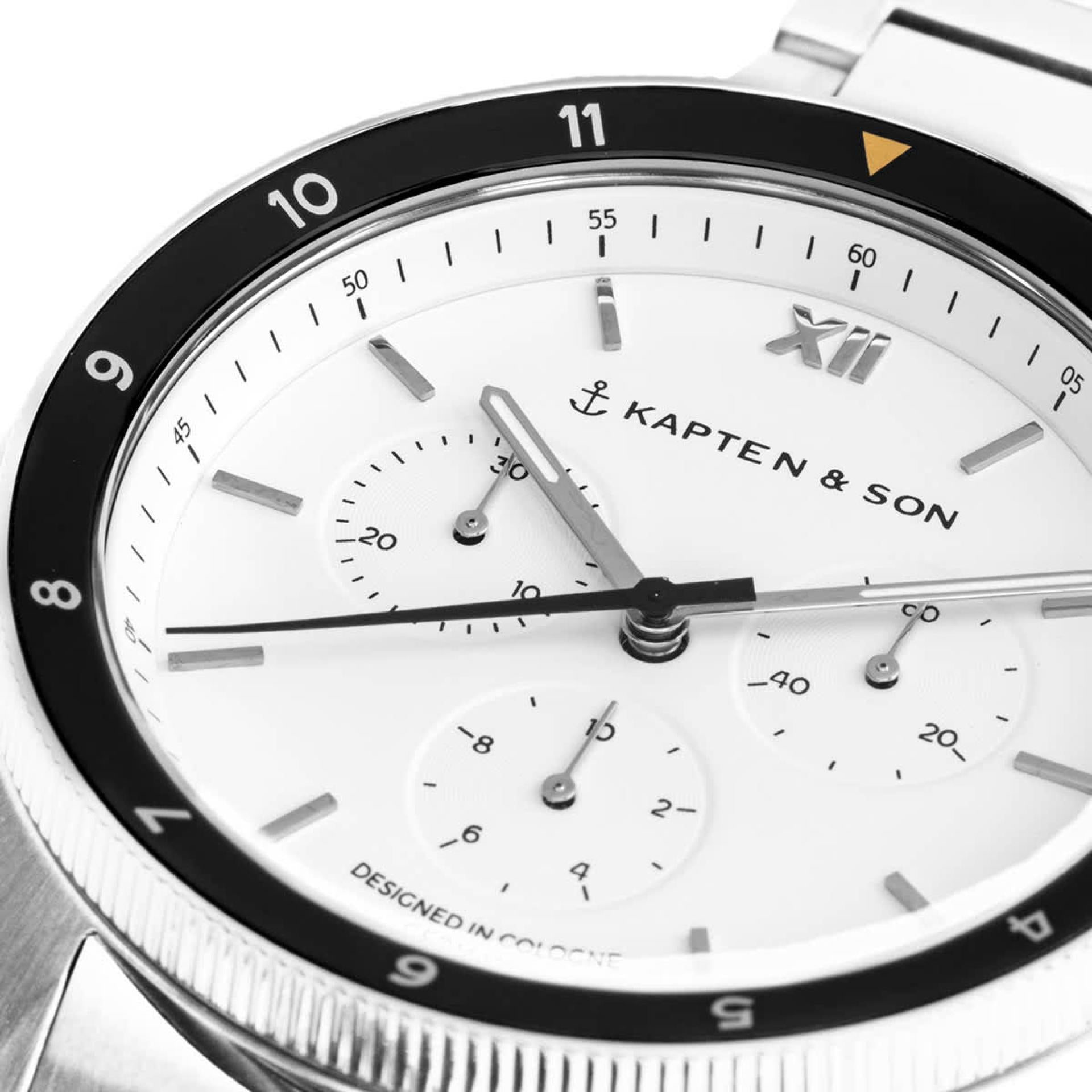 Kapten & Son Uhr Rise Silver Steel 43mm