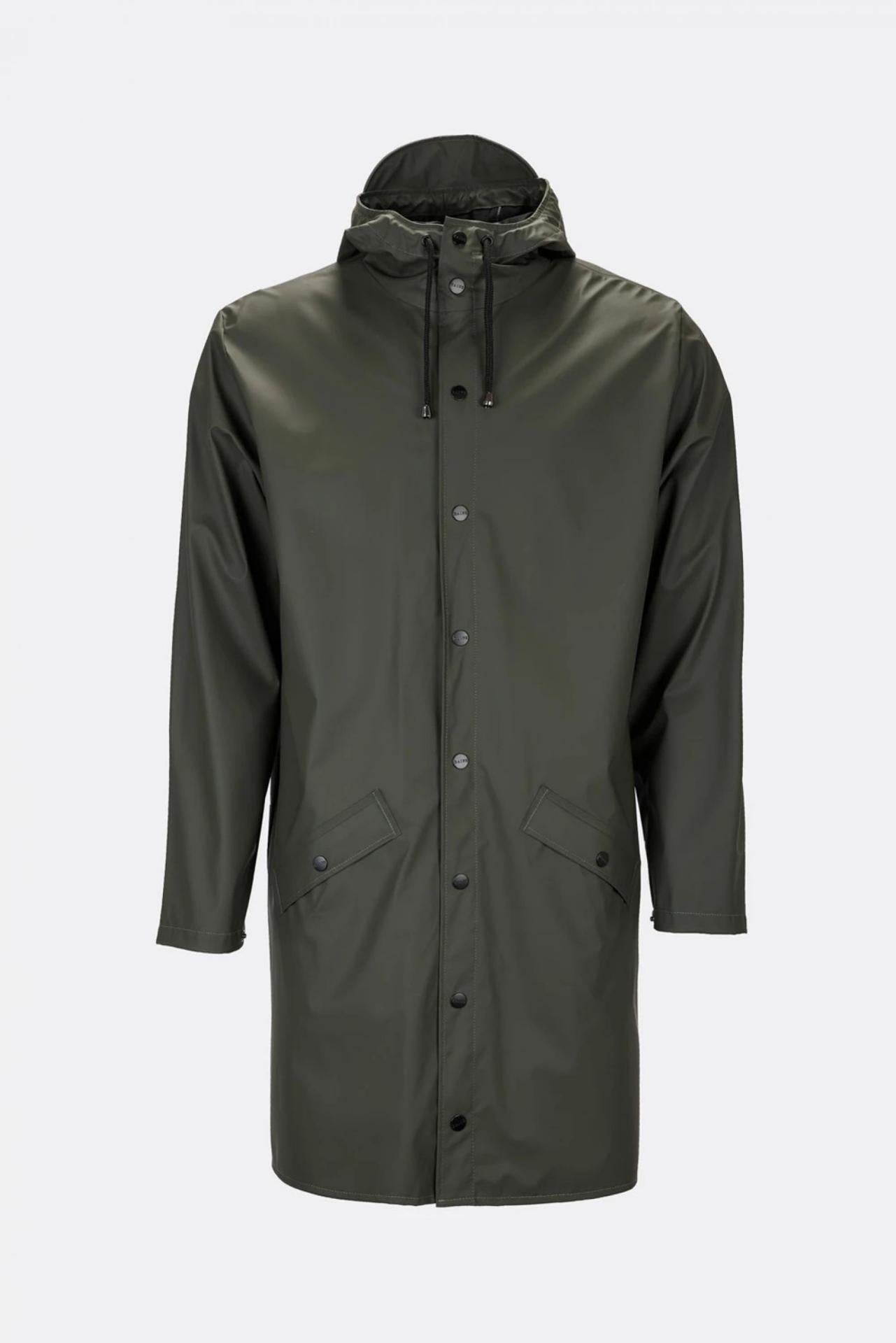 Rains Regenjacke Long Jacket 1202 Green - Größe: XXS/XS