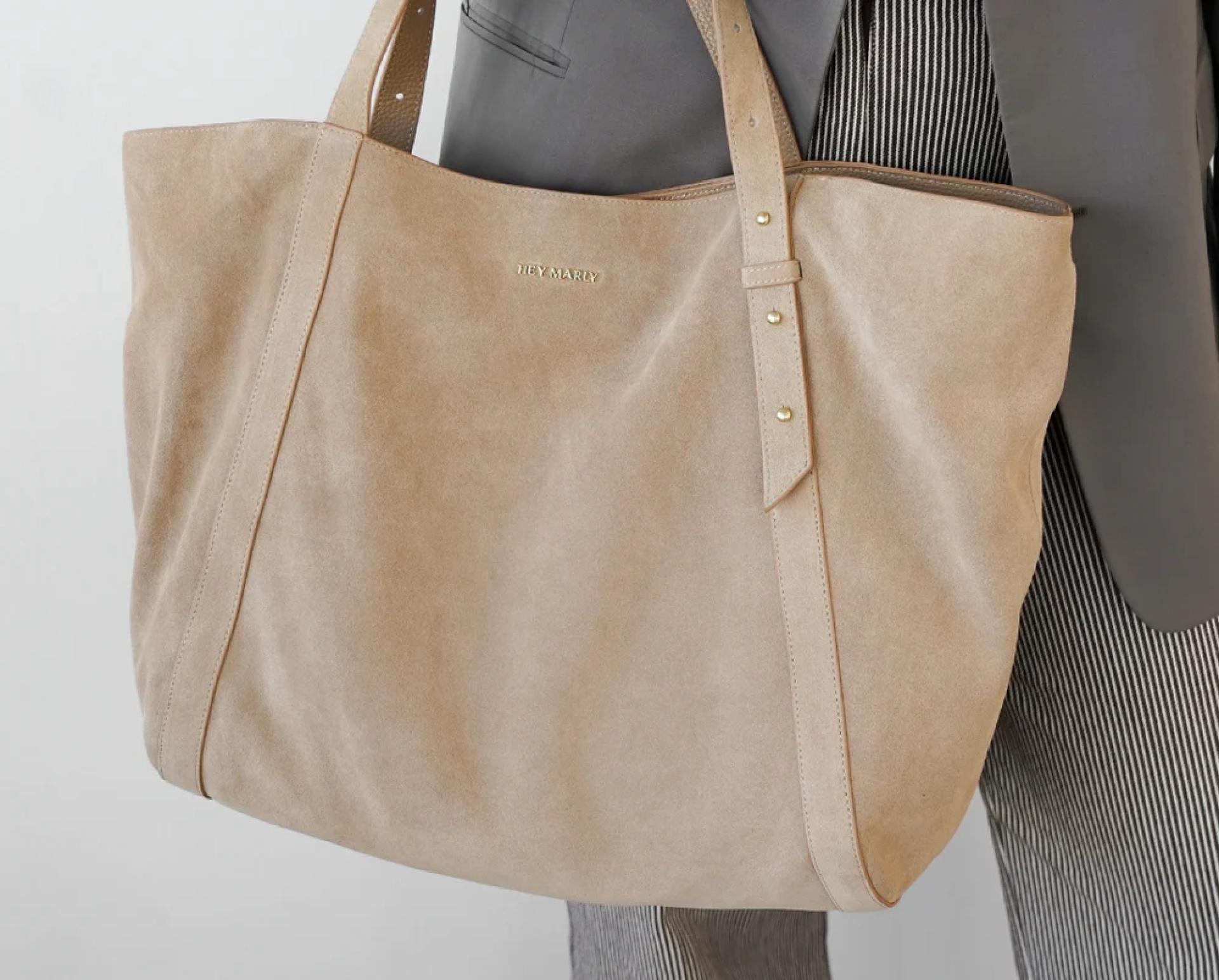 Hey Marly Shoppertasche Pretty Wonder Suede L Sand