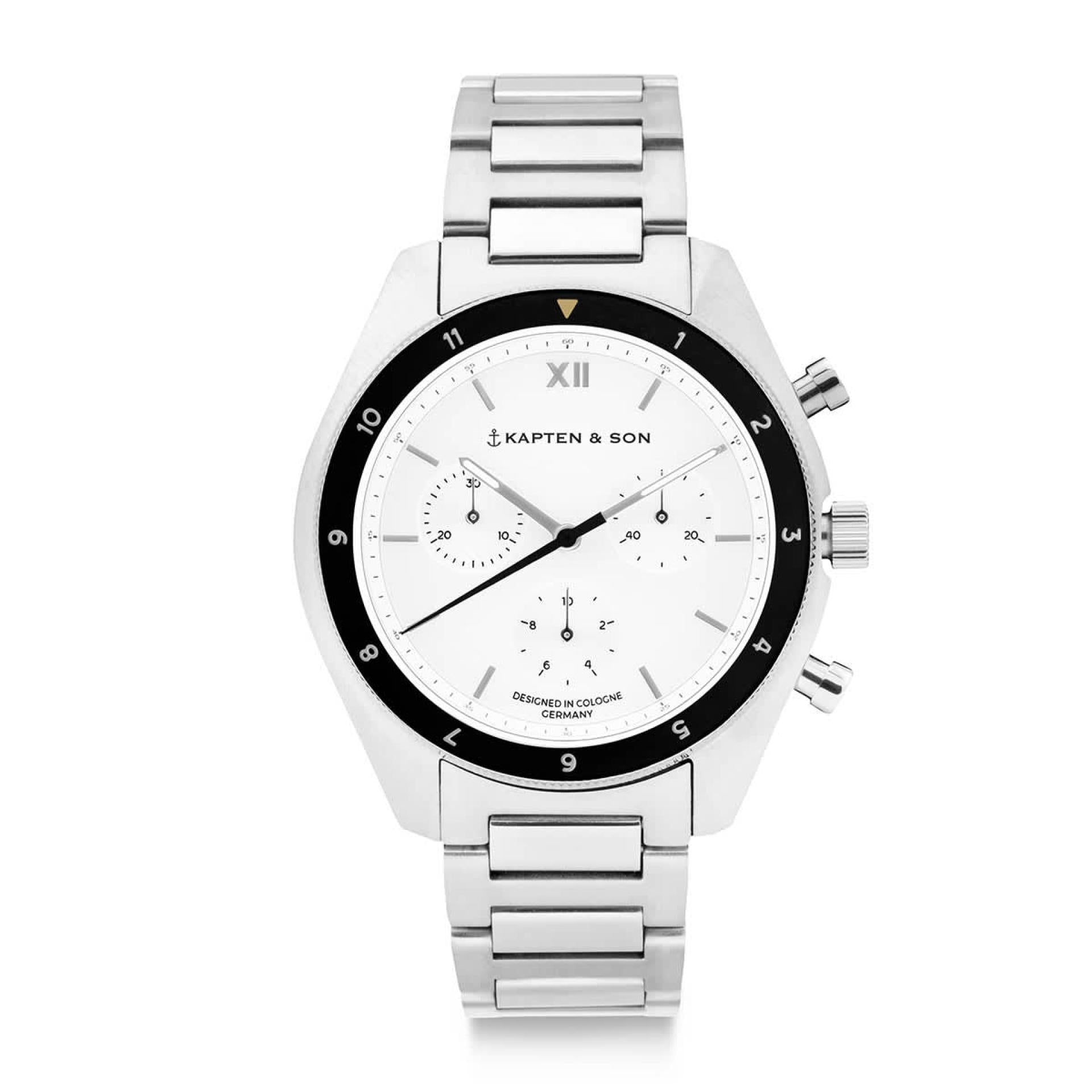 Kapten & Son Uhr Rise Silver Steel 43mm