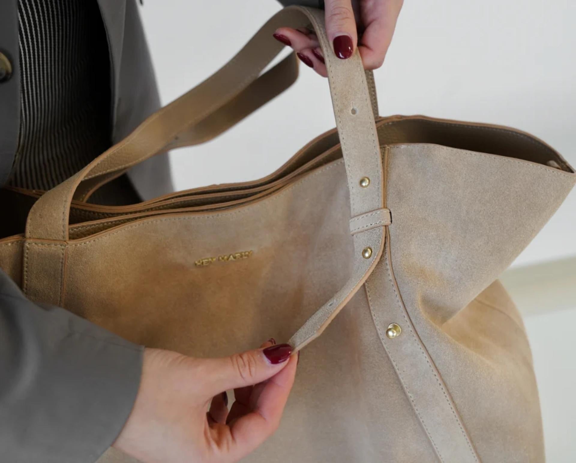 Hey Marly Shoppertasche Pretty Wonder Suede L Sand