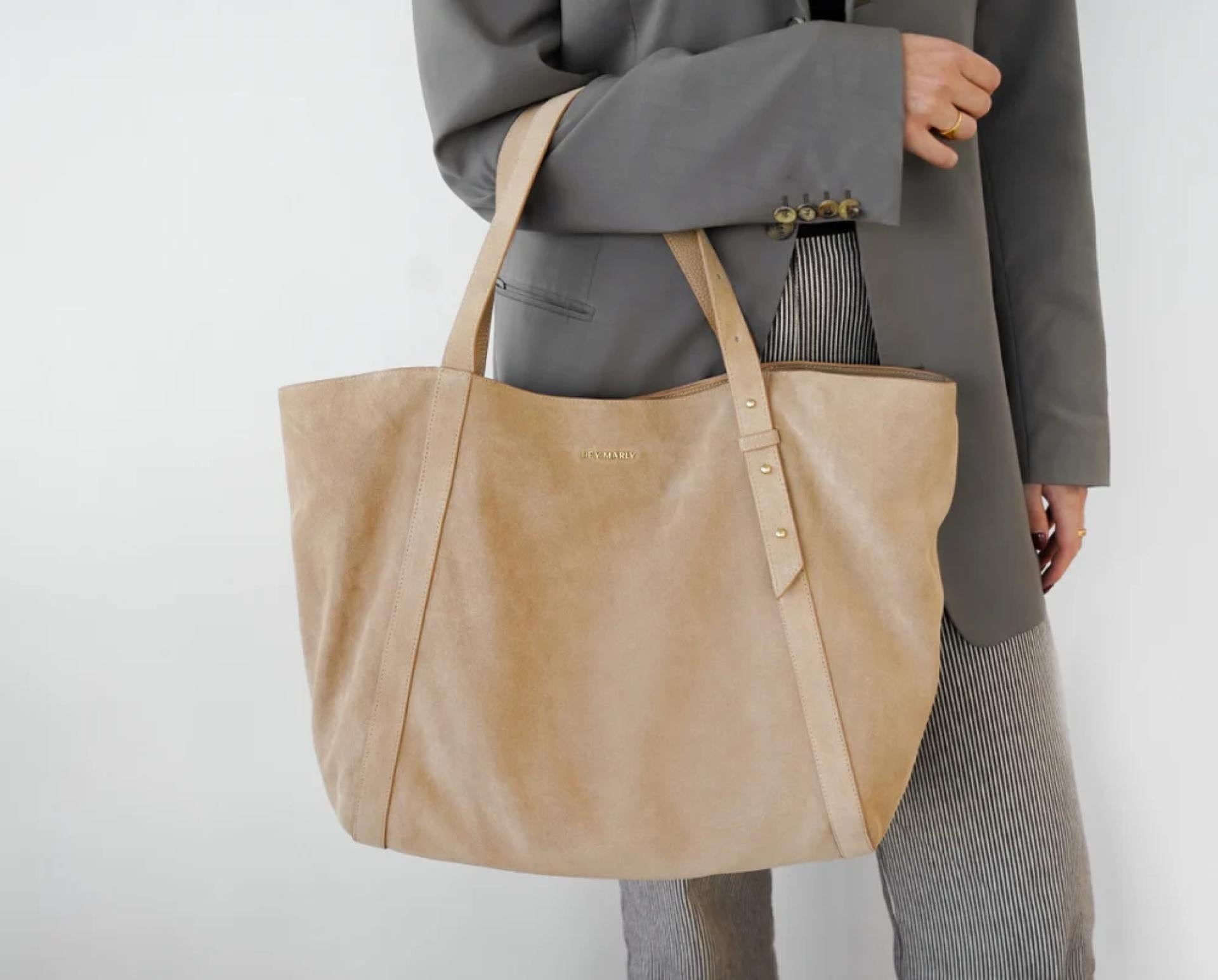 Hey Marly Shoppertasche Pretty Wonder Suede L Sand