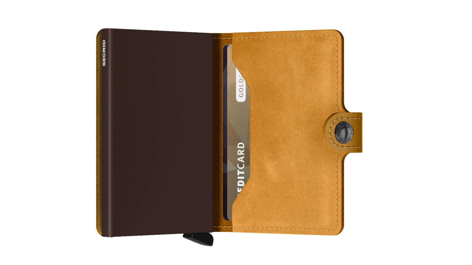 Kartenetui Portemonnaie Miniwallet Vintage RFID - Farbe: Ochre
