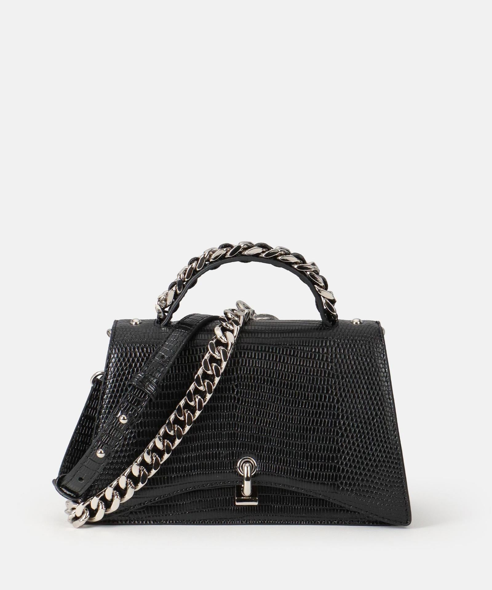 Seidenfelt Handtasche Vium Handbag with lock black