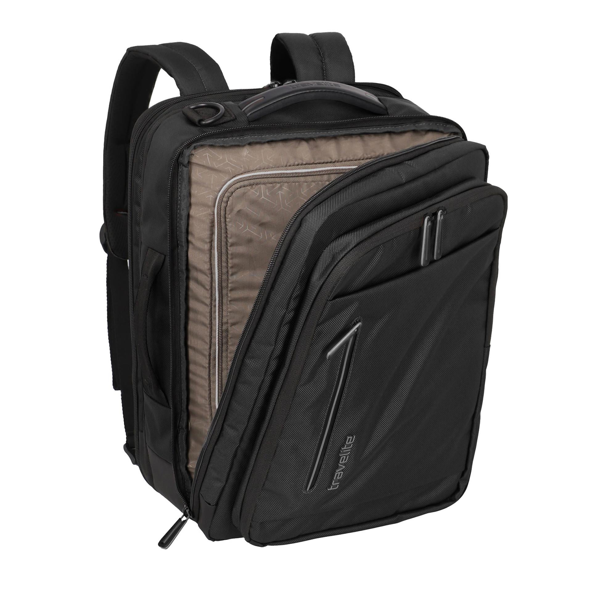 Travelite CROSSLITE Bordtasche Rucksack Schwarz