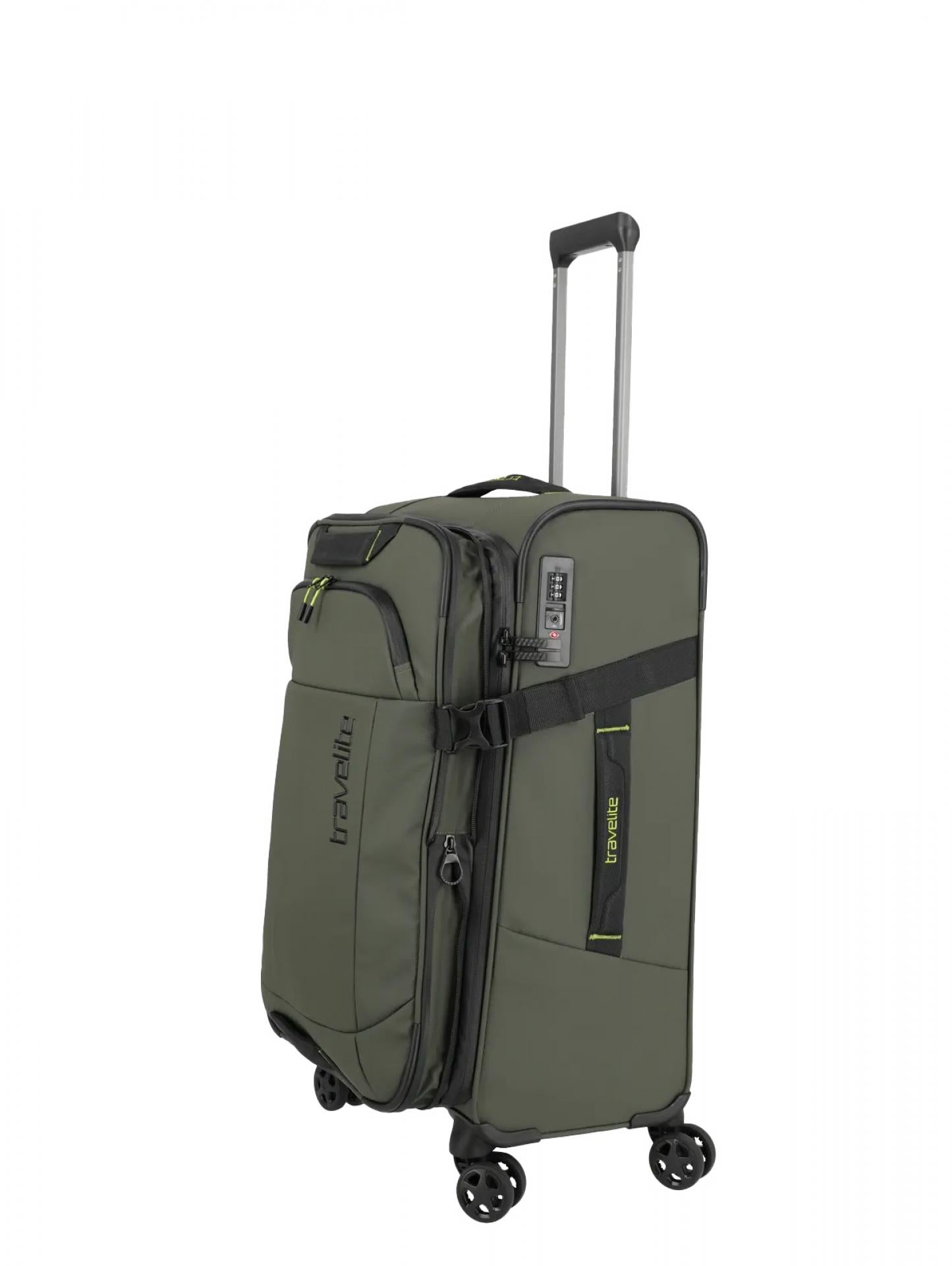 Travelite BRIIZE 4-Rad-Trolley Farbe: Khaki Größe M erweiterbar