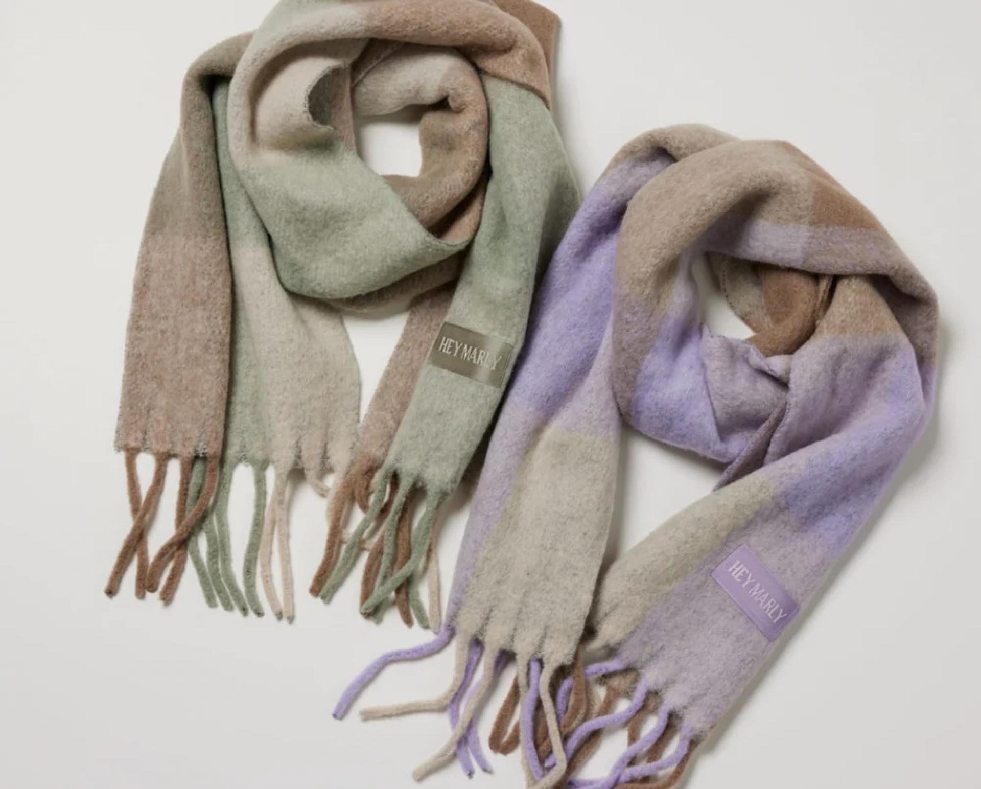 Hey Marly Plaid Scarf - Variante: M Lilac/Crema