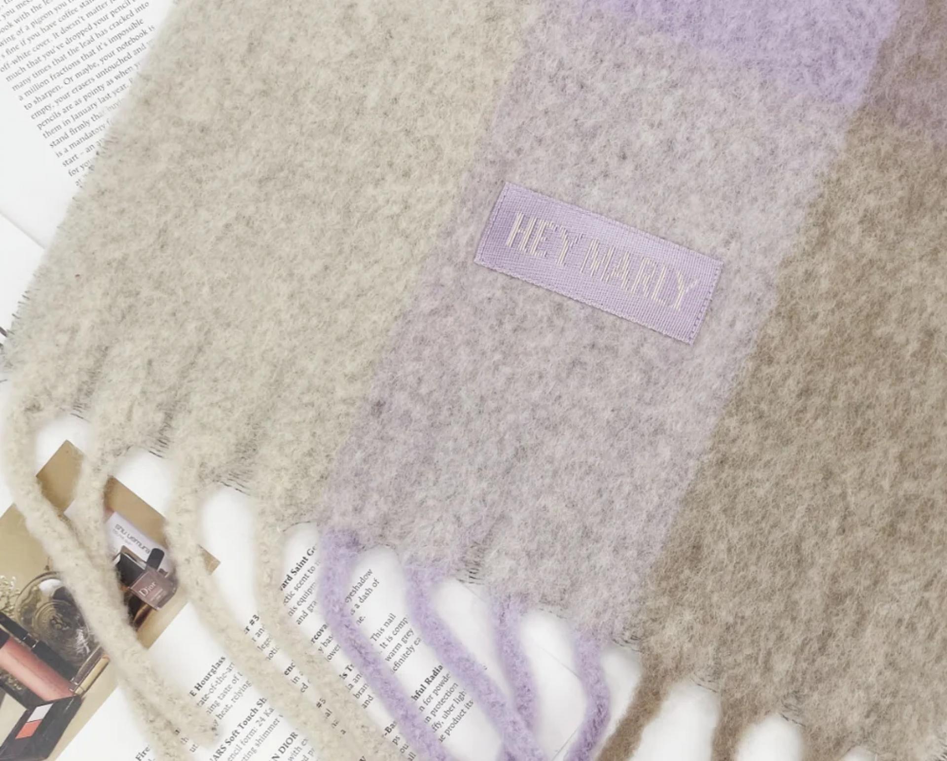 Hey Marly Plaid Scarf - Variante: M Lilac/Crema