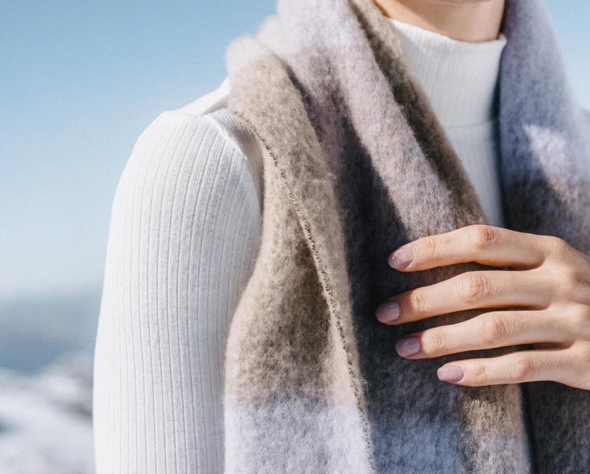 Hey Marly Plaid Scarf - Variante: M Lilac/Crema